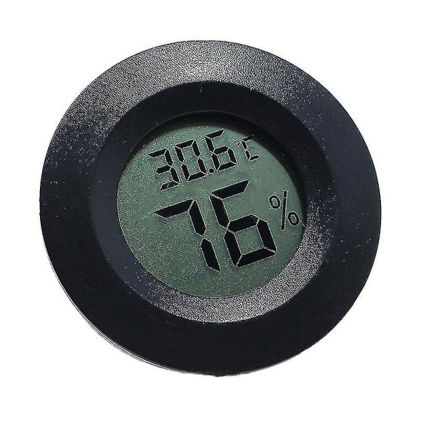 Mini termometer Hygrometer Digital termometer LCD indendørs praktisk temperatursensor fugtighedsmåler til vejrstation 1PC Black