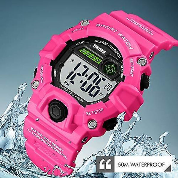 Pojkar Camo Led Sportklocka Luminous Alarm Stoppur