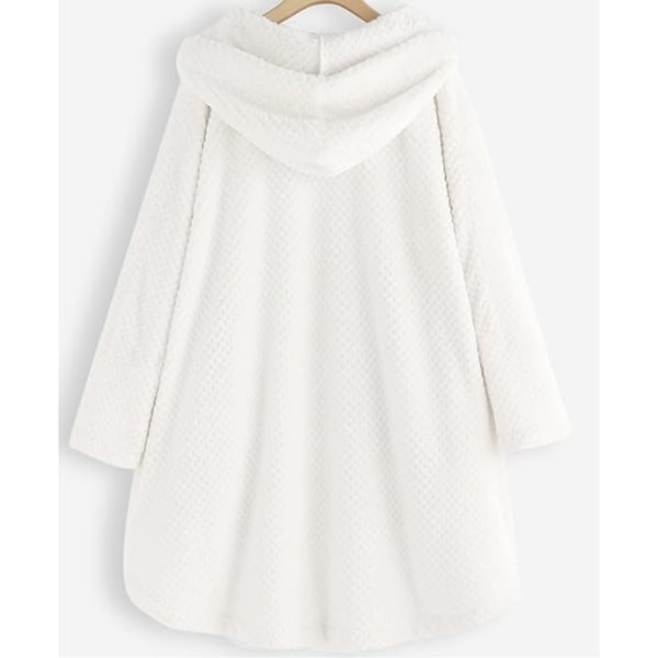 Vit 4XL luvtröja i fleece i plusstorlek för kvinnor white 4XL