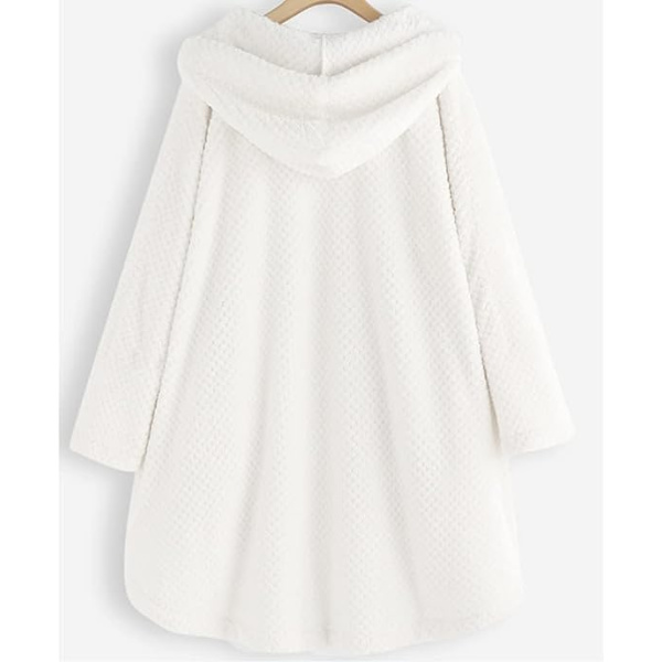 Vit 4XL plus-size fleece-huvtröja för kvinnor white 4XL