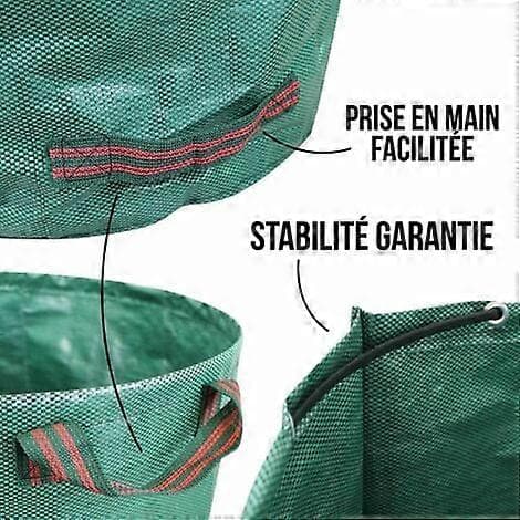 Set med 3 självbärande 160L PP 150g/m avfallssäckar