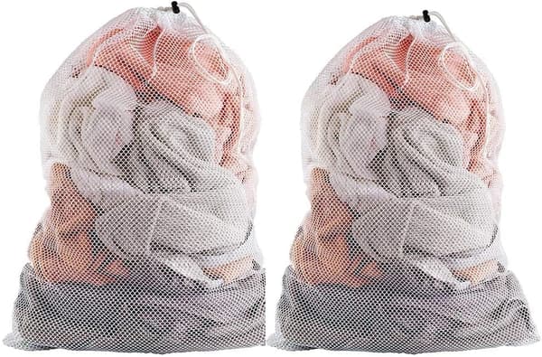 2-pack 36”x24” Stor Tvättsäck i Mesh med Dragsko, Stor