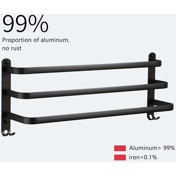 40 cm treperforert sofa + svart plass aluminium håndklestativ uten perforert multifunksjonell oppbevaring egnet for sko