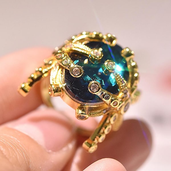 Marin Stjärnfiske Faux Topas Inlagd Fest Finger Ring Bröllop Brud Smycken Present US 8