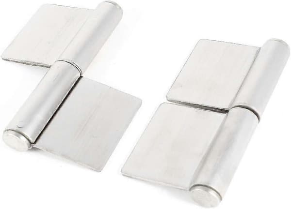 2 stk. påsvejste hængsler - Rustfrit stål - 130 mm - Til metaldøre - Kraftige hængsler - Til havelåger og maskiner