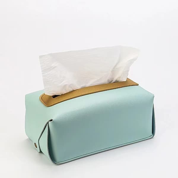 1 stycke (Grön) PU Läder Förtjockad Vattentät Tissue Box
