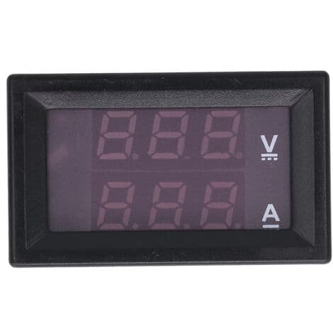 DC0-100V LED DC dobbel display digital strøm og digital voltmeter, 1A, rød + rød