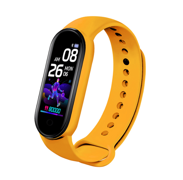 Smart Bluetooth Armbånd, Træning, Puls, Blodilt, Blodtryk, Skridttæller, Søvn Sundhedsovervågning (Gul),