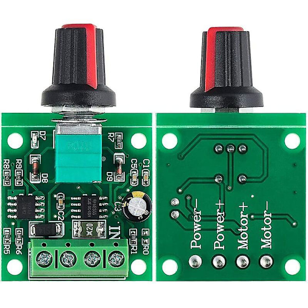 4 stycken PWM-hastighetsregulatorer, 1.8v 3v 5v 6v 12v 2a 1803bk DC-motorhastighetsregulator, justerbar drivströmbrytare med självrestaurerande säkring