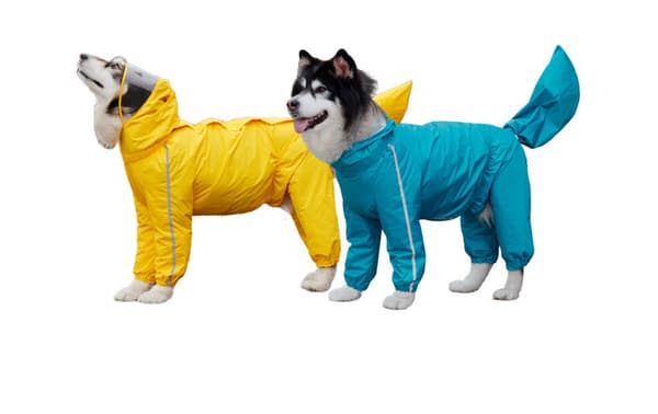 Pet Poncho Stor Hund Vattentät Full Coverage Svans -Kvinnor-Sjö Blå 9XL,