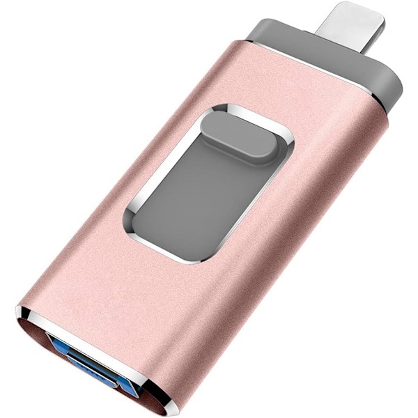 Tre-i-ett multifunktions-USB-minne (8 GB roséguld)
