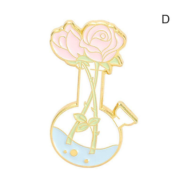 Serietecknad växt serie emalj brosch stift metall märken för kläder väskor ryggsäckar slag pin unisex E