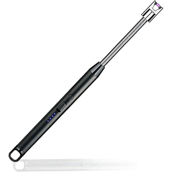 Elektrisk Lyslighter, USB Opladbar Elektrisk Lighter Elektronisk Buelyslighter Med 360 Slange Vindtæt Sort Business