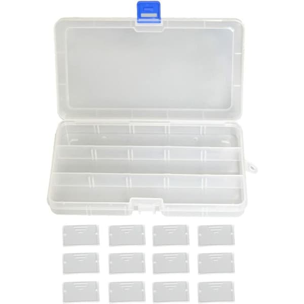 Husholdnings multi-grid transparent opbevaringsboks smykkeskrin medicinboks (15 gitre),