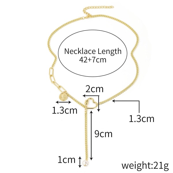 Halsband Double Layer Heartchoker Modesmycken B1692 N2104-5