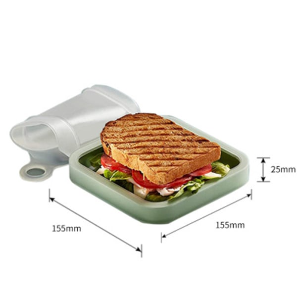 Sandwich Toast Bento Box Lunch Box Portable Silicone Take Out Lunch Box Student Office Worker Lunch Box Carrier,