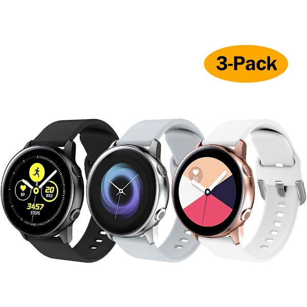 Silikoniranneke Samsung Galaxy Watch 3 41mm / Active 40mm / Active 2 / Galaxy Watch 42mm - Naisille ja Miehille Pehmeä Silikoniranneke