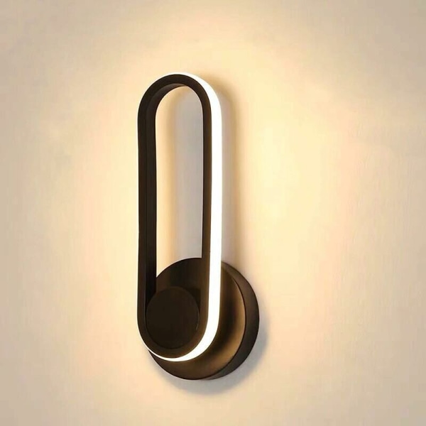 Hem sänglampa modern minimalistisk bakgrundsljus (svart varmt ljus [järn]), för inomhus och utomhus
