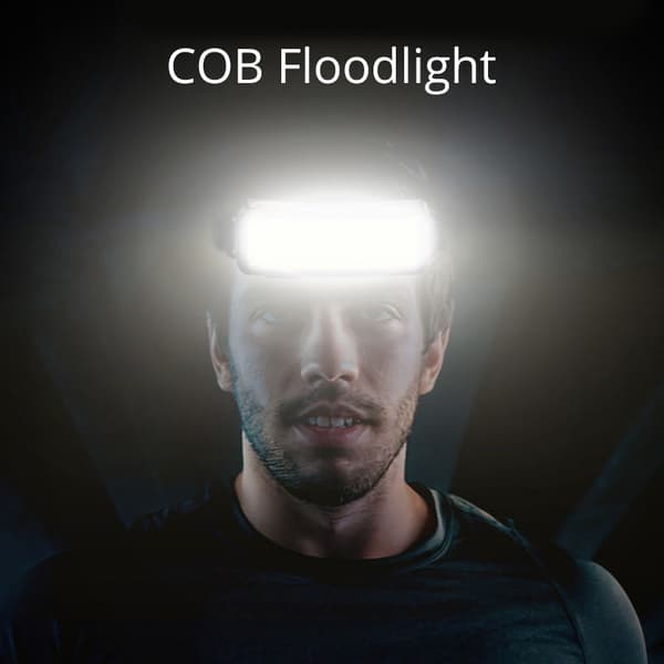 LED COB Hodelykt, Kraftig USB Oppladbar Hodelykt, Hjelm