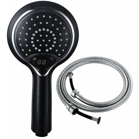 Dusjhode med LED-belysning - 3 farger svart