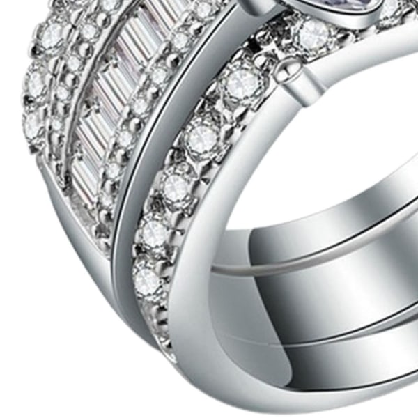 3 st parringar geometriska strass smycken gnistrande galvaniserade ringar för bröllop Golden US 10