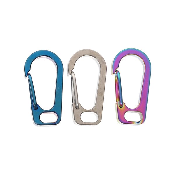 3-pack Titanlegering Säkerhetsspänne Hängande Nyckelring Hook Utomhus Vandring Karabiner