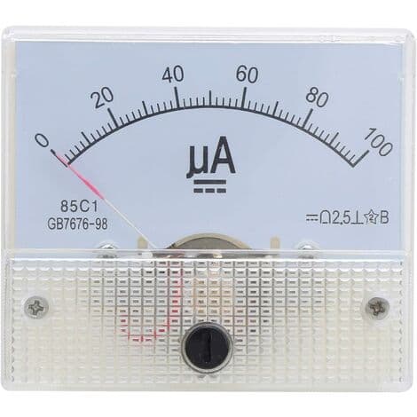 Analog voltmeter, 85C1 DC 0~100UA analog ammeter med peker, strømpanelmeter med enkel struktur Fonepro