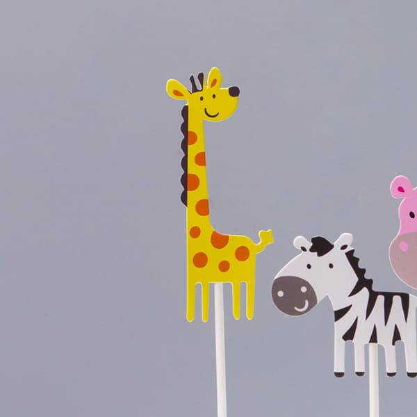Akryl Dyre Cupcake Toppers - Søte Jungeldyr Kake Pynt
