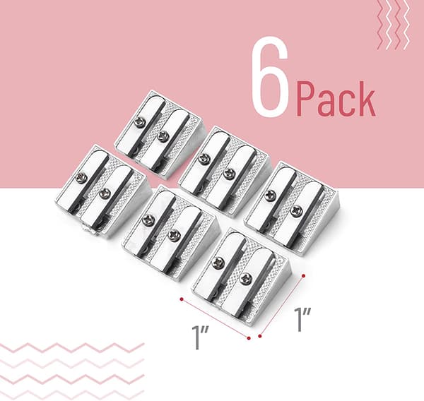 Bärbar Metall 2-Hålsspetsvässare, 6-pack