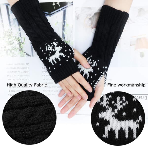 Vinter Fingerløse Handsker - Kvinders Armvarmere Handsker Strikket