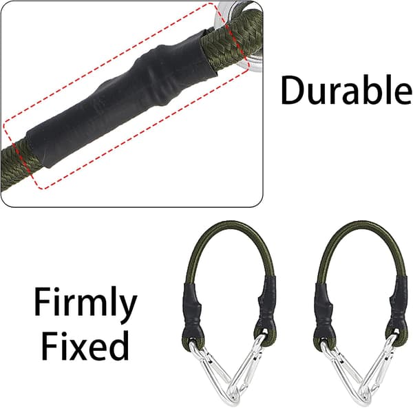 2 stycken 30 cm elastisk rep med klätterspänne för utomhusbruk