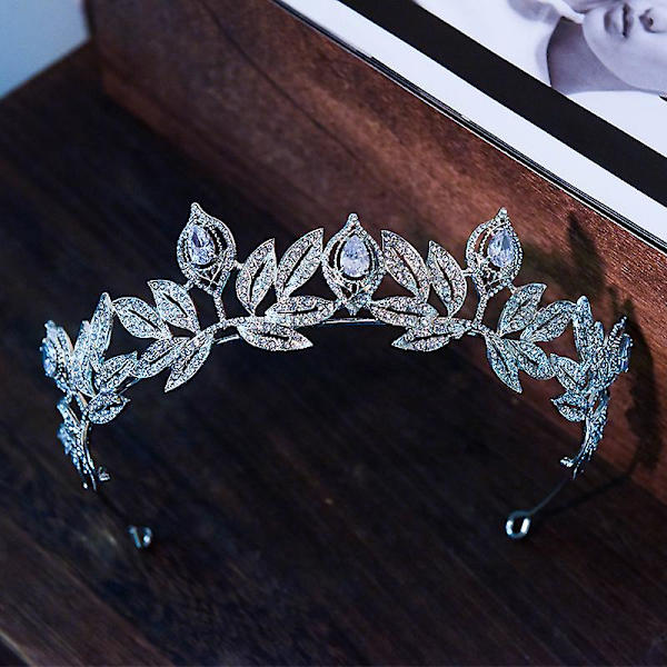 Glimmerende Blade Pandebånd Håndlavet Rhinestones Hovedbeklædning Brudekrone Hårbøjle Hårtilbehør Til