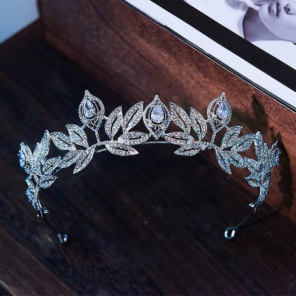 Glitrende Blad Hodebånd Håndlaget Rhinestones Hodeplagg Brudeslør Hårbånd Hårtilbehør For