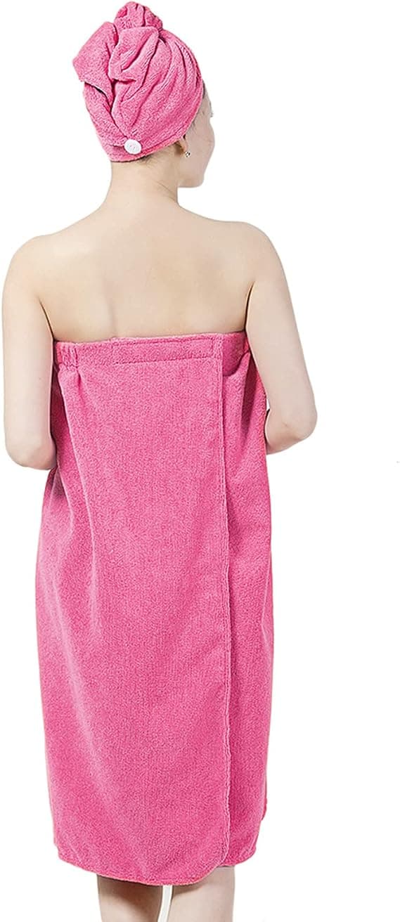 Dame Badekåbe Mikrofiber Hurtigtørrende 2 for 1 Badekåbe og Hår