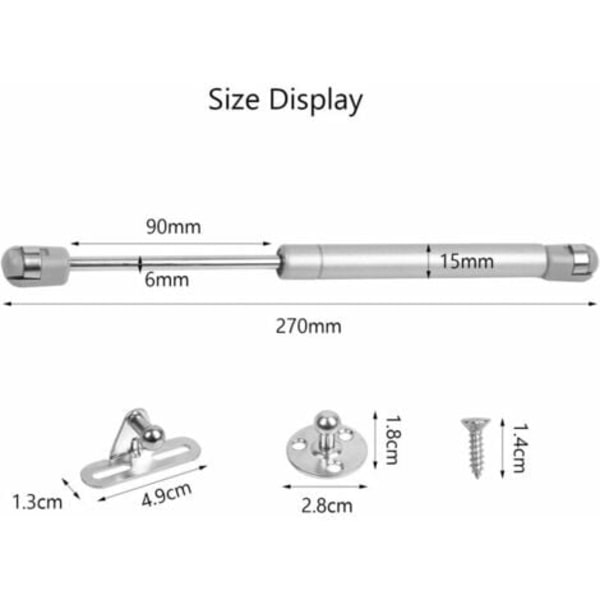 Triomphe 4 st Gasfjäder 100N pneumatisk arm för dörr Köksskåp Garderob Garderob Sovrum Badrum Gasfjäder för H