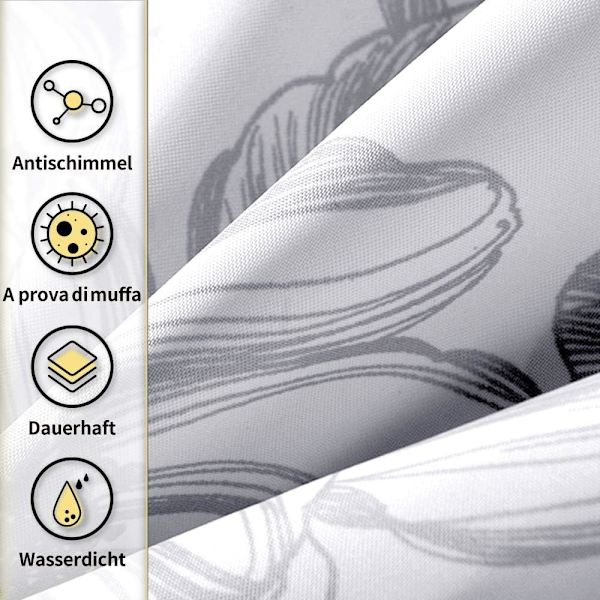 Dusjforheng, muggfri, vannavvisende, vaskbar polyester antibakteriell dusjforheng badeforheng (sommerfugl, 220 * 200 cm),