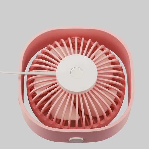 USB Bordventilator, Bærbar Mini Personlig Skrivebordsventilator Med 360° Rotation Og Justerbar 3-Trins Hastighed Til Kontor, Rejser Pink