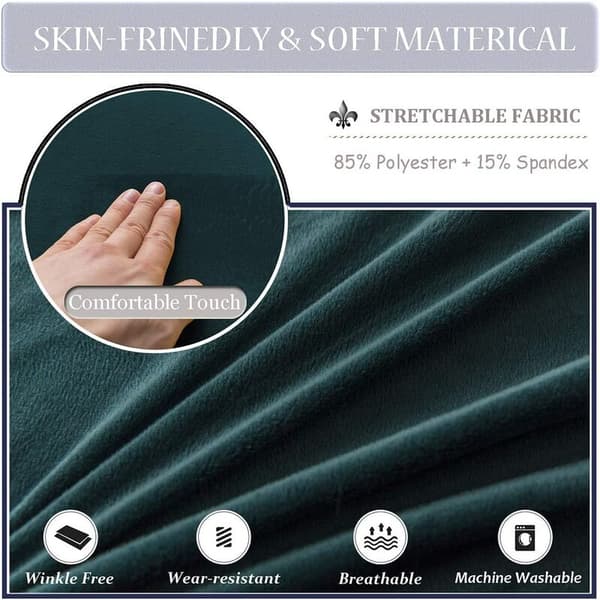 Stretch Velvet Stolkseter for Spisestuestoler, Store Spandex Høystoler, Trekk med Elastikk