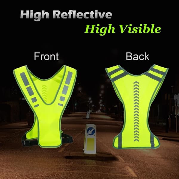 Refleksvest med lomme for kvinner, menn og barn, for turgåing og jogging (2 stk)