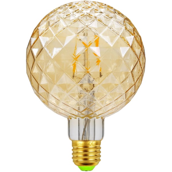 Gjennomsiktig gylden retro LED-lampe interiørdekorasjon spesialformet lampe (G95 interiør gull ananas 220V)，for levende