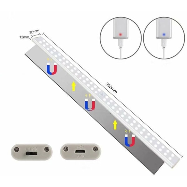 40 lyspærer intelligent hvitt lys menneskekropp stripe lading 40led induksjonslampe, for innendørs dekorativ belysning