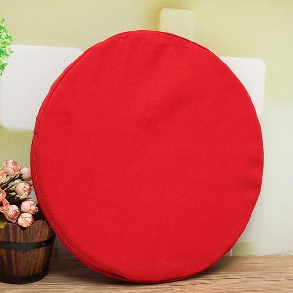 Generisk bilstol sofapute runde puter seteputer hage hjemmeinnredning (rød tykkelse 3 cm diameter 44 cm)