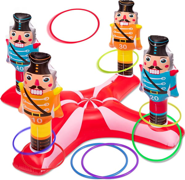 Julelege - Oppustelig Nøddeknækker Ring Toss Spil til Børn
