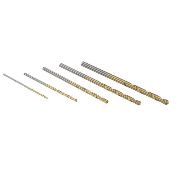 5 stk (1,0-1,5 mm) vridde bor i rustfritt stål