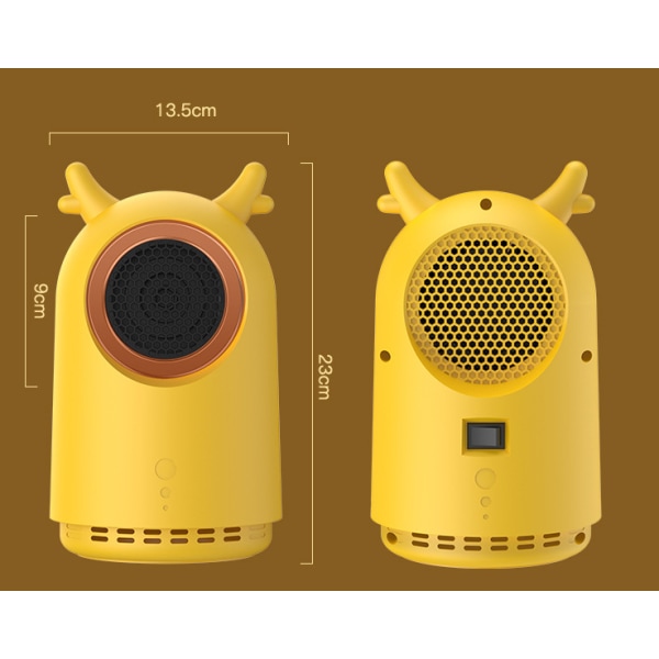 Energisparende PTC-varmer for hjemmet, stasjonær girvarmer (gul fawn-varmer),