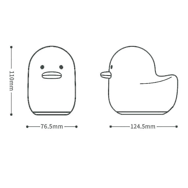 Led-yövalo Mini Duck -silikoninen yöpöytälamppu kosketusanturikytkin