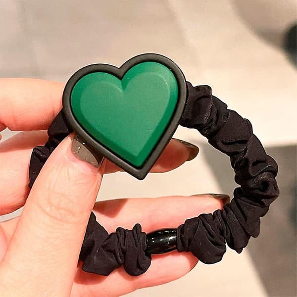 Hårklips for hestehale, grønn hårring, elastisk hårbånd, hårtilbehør Elastic Rubber Band Advanced Green Love