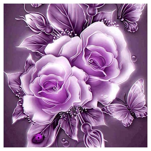 5D-timanttimaalaus, violetit orvokit