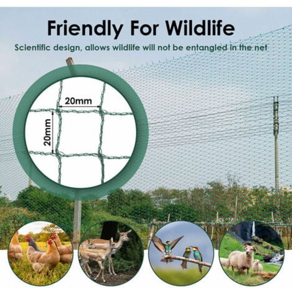 2x10M Damnet Damnet Grøn Have Net Anti-Fugle Netting Have Dam Dæk Net Mesh Net Beskyt - Grøn