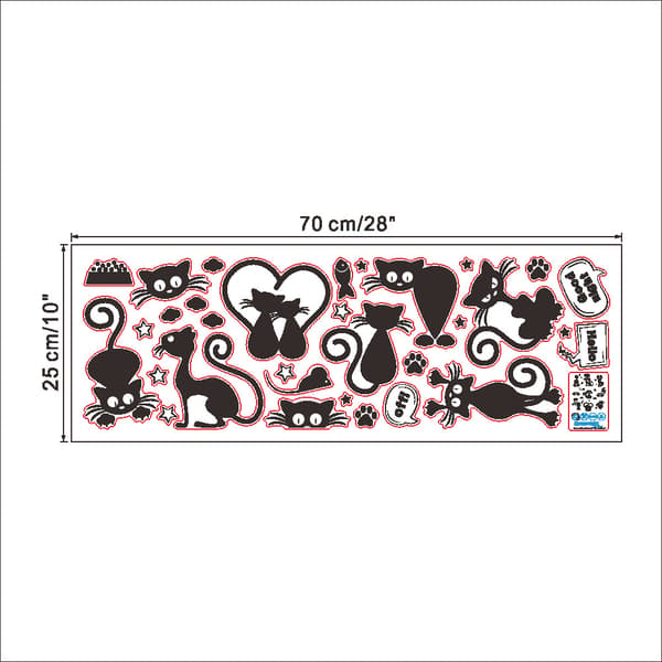 Söta katt avtagbara väggdekaler vardagsrum hem barn